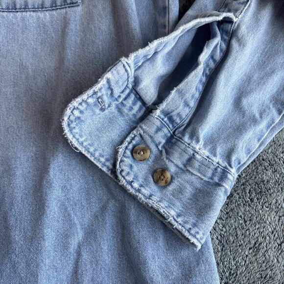 Dickies Light Blue Casual Button Down Shirt - Picture 6 of 15